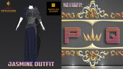 亗 PIXEL QUEEN 亗 JASMINE OUTFIT - MARVELOUS DESIGNER