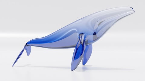 3D Glass whale