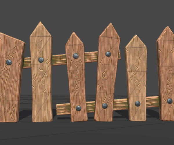 Artstation Stylized Modular Wooden Fences Pack Game Assets