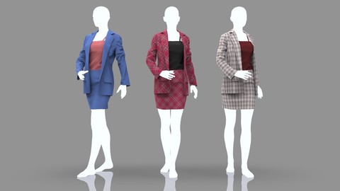 Women Elegant Office Suits - 18 Marvelous Designer and Clo3D