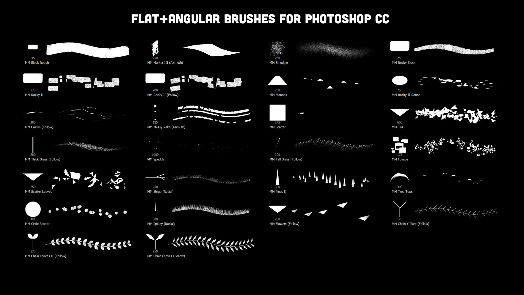Artstation Flatangular Brushes 26 Custom Brushes For Photoshop Cc