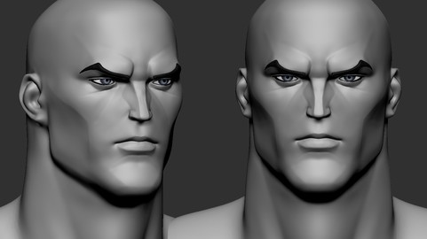 Hero head comic basemesh