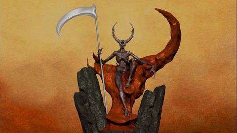 3d character of my authorship. Hellish demon sitting on his throne.