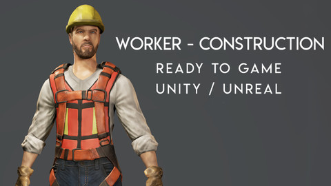 Worker - Construction - Ready to Game -  Low Poly - 3D Model