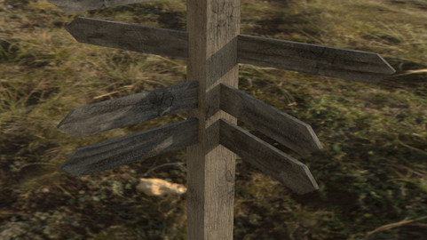 Old Road Sign 4  - Low Poly Sign Model