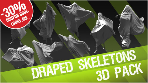 3D Pack: Draped Skeletons (Cloth + Skeleton)