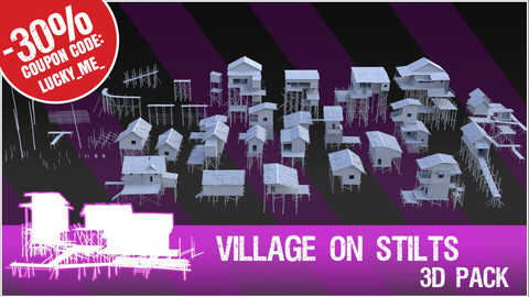 3D Pack: Village on stilts