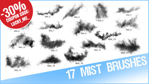 17 Mist / Cloud / Smoke Brushes for Photoshop