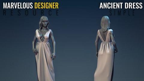 Ancient Dress - Simple - Marvelous Designer Resource