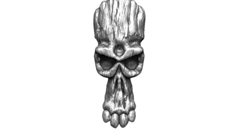Wood Skull Mask 3D Modeling