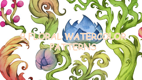 Watercolor floral patterns