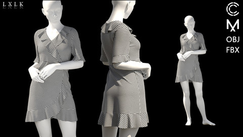 black & white plaid dress