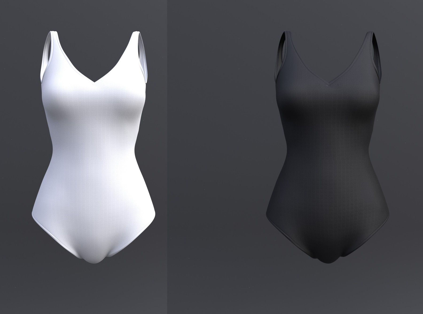 ArtStation 3d Female bikini black and white colour swimsuit