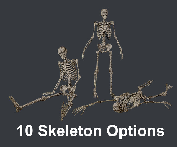 ArtStation - 10 Skeletons Old and Mossy Game Ready | Game Assets