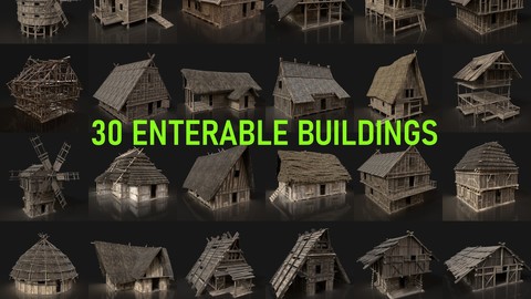 AAA MEDIEVAL SETTLEMENT VIKING HOUSES BUILDER PACK COLLECTION