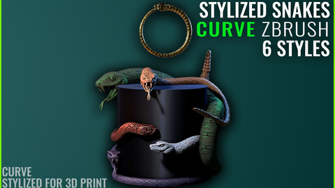 Snake Curve - Zbrush 2020 - Stylized for 3D Print