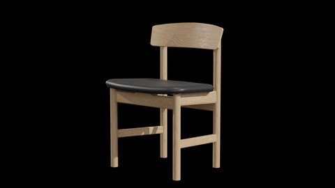 Mogensen Chair Model-3236 oak oil treated Low-poly 3D model