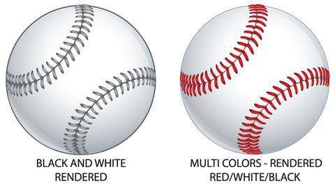 Vector baseballs in 4 different colorways