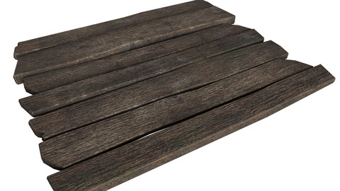 Simple wooden planks (low-poly, game-ready)