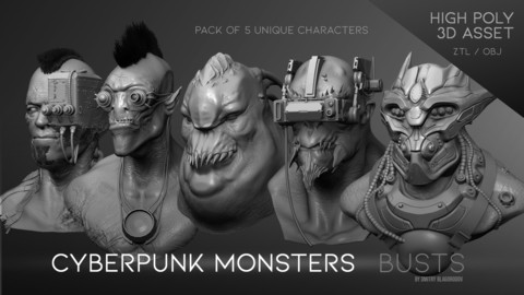 "Cyberpunk Monsters" busts