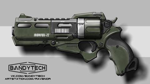 Futuristic revolver concept-art