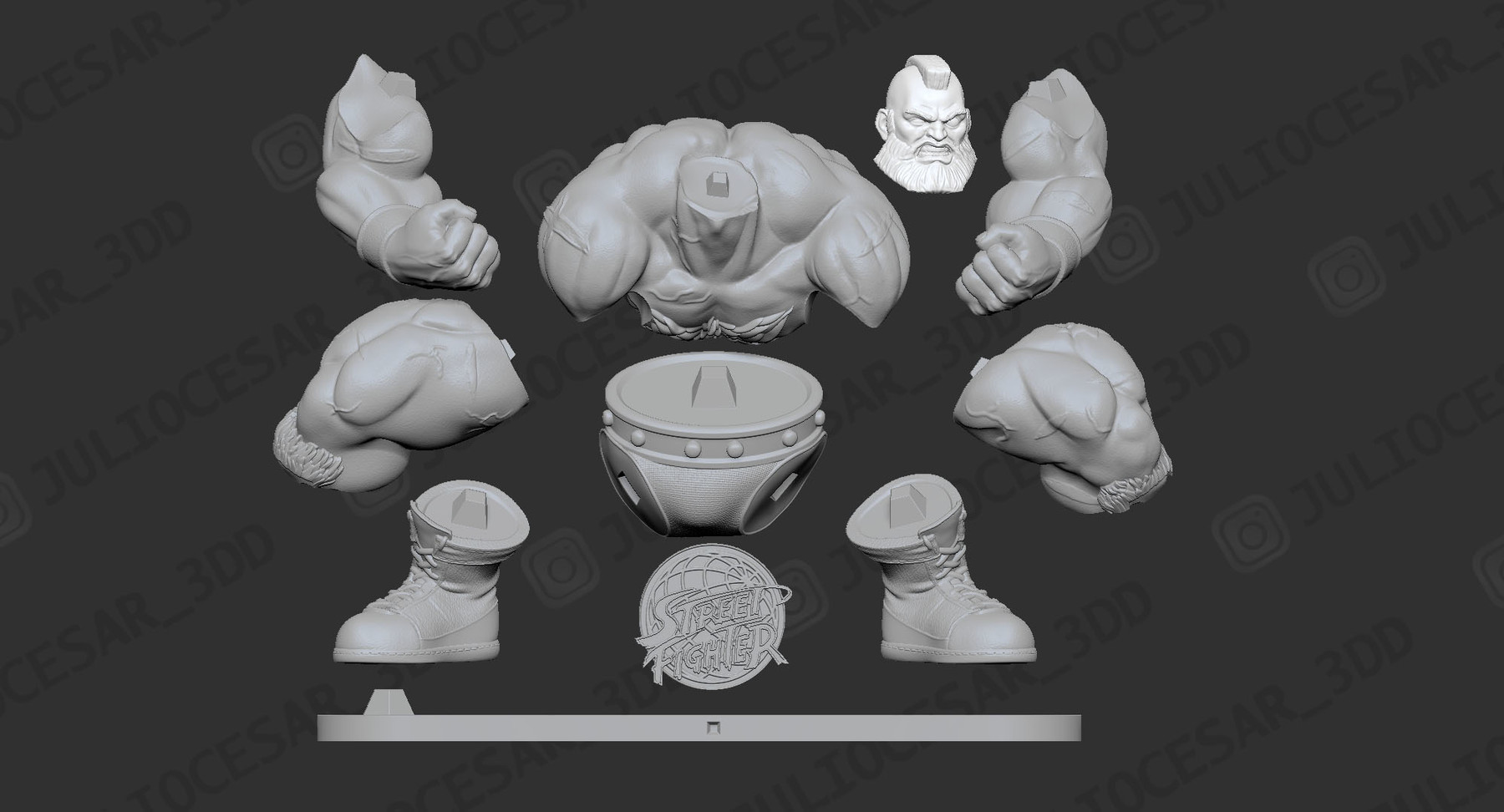 STL file ZANGIEF - STREET FIGHTER - 3D Printer Model 3D print