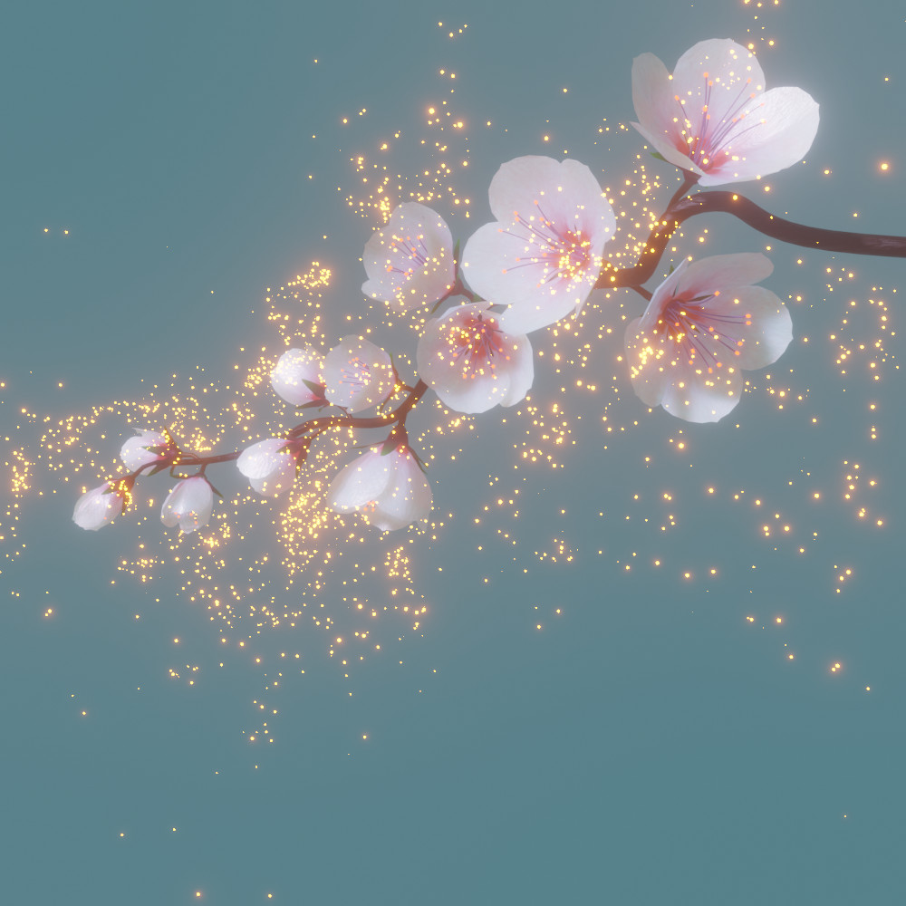 ArtStation cherry blossom branch Game Assets