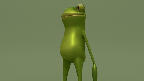 Cartoon Frog with Cool Buttocks