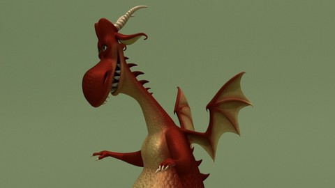 Cartoon Dragon Red & Green