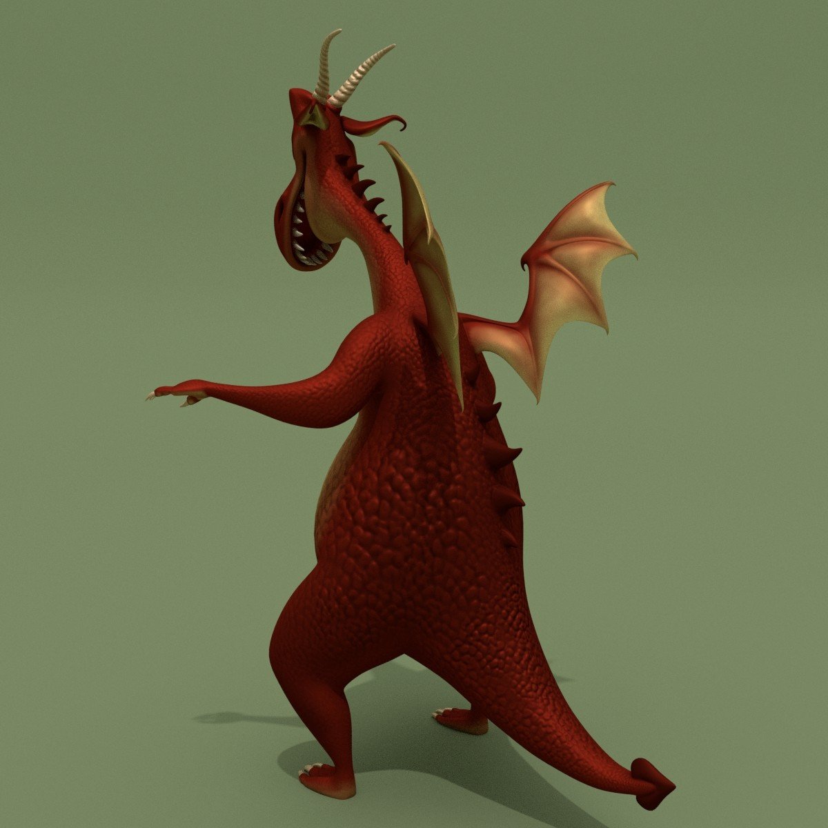 ArtStation - Cartoon Dragon Red & Green | Resources