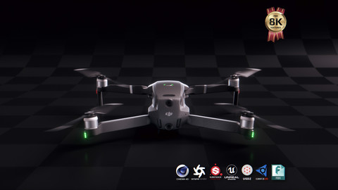 DJI Mavic 2 Pro Quadcopter Drone 3D Model