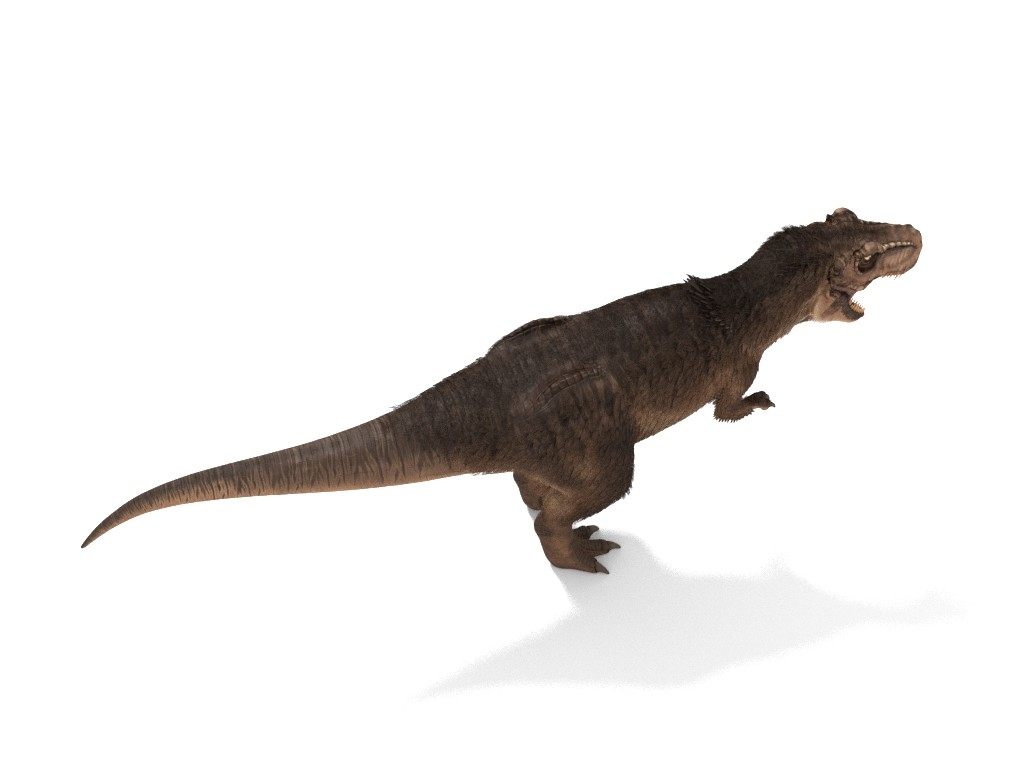 t rex with fur