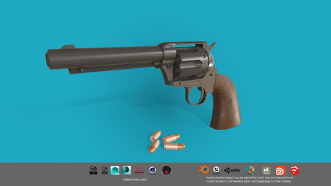 Revolver Colt Single Action 3D model Low-poly 3D model