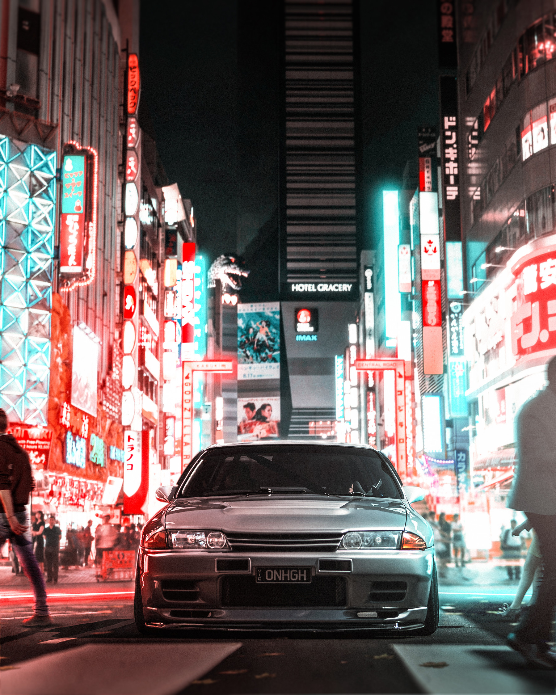 Download Majestic Skyline R32 Roaring On The Streets Wallpaper | Wallpapers .com