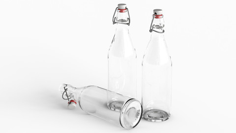 Low-poly PBR Glass Bottle