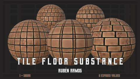 Tile floor stylized substance