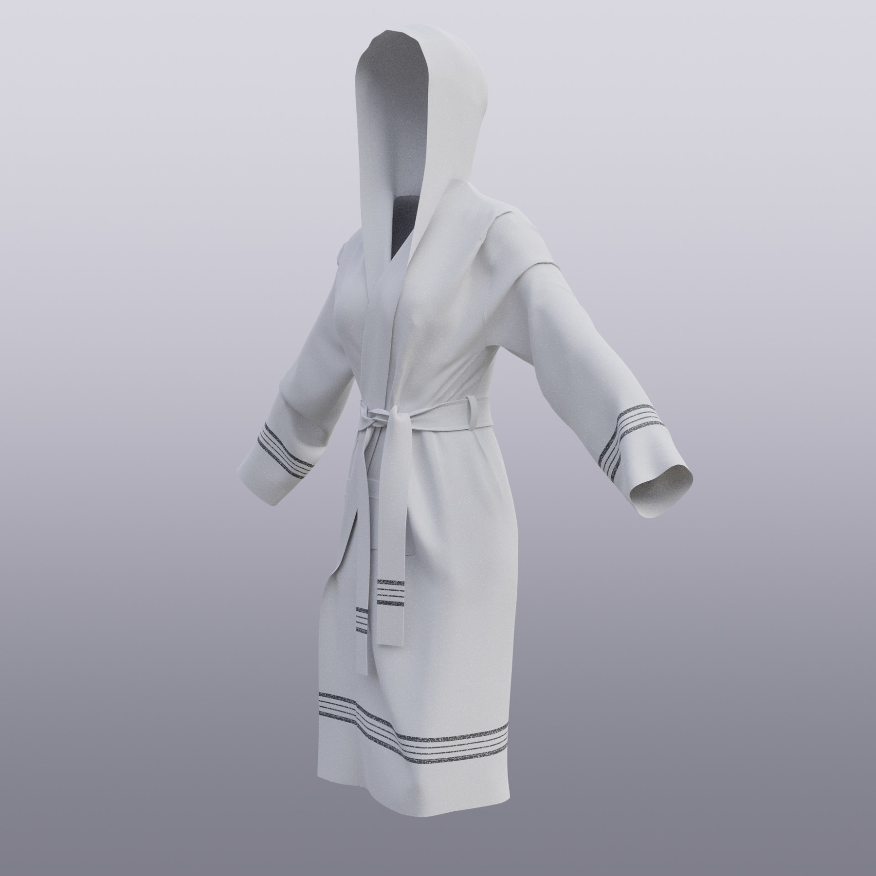 hooded white dressing gown