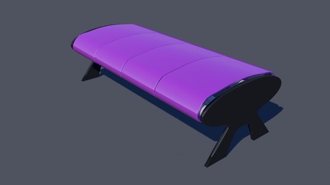 Oval Bench 3D Model