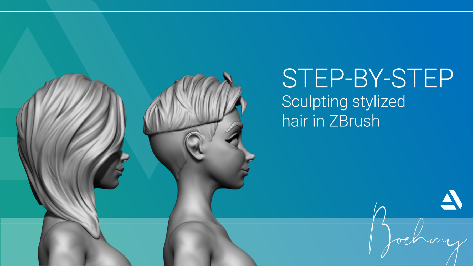 pulled back hair zbrush