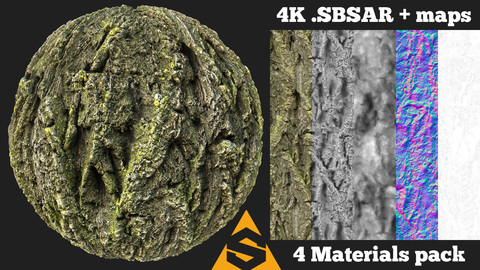 Tree Bark 8 Material Pack
