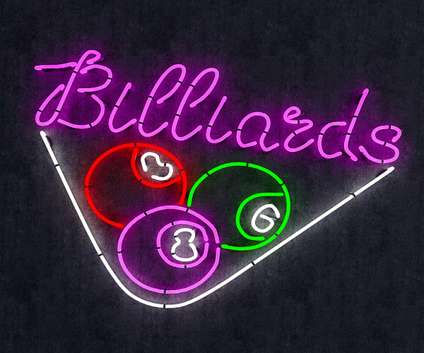 ArtStation - Neon Billiards Sign | Game Assets