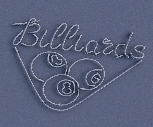 ArtStation - Neon Billiards Sign | Game Assets