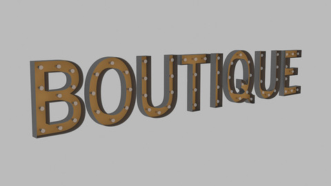 Boutuque Sign With Bulb