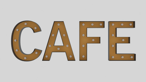 Cafe Sign With Bulb