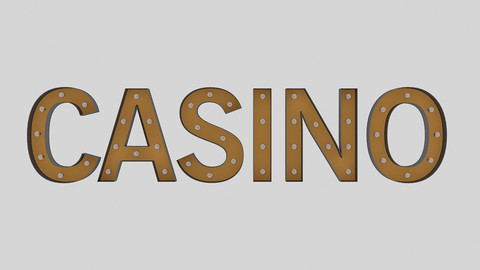 Casino Sign With Bulb