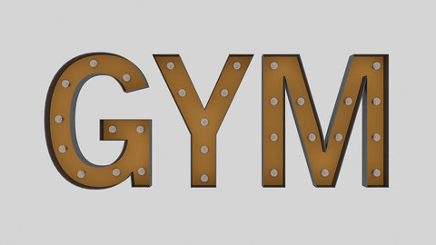 Gym Sign With Bulb