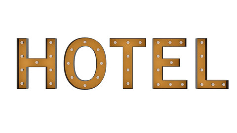 Hotel Sign With Bulb