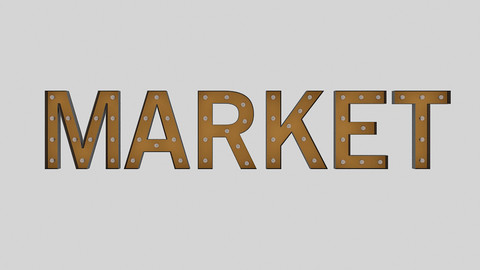 Market Sign With Bulb