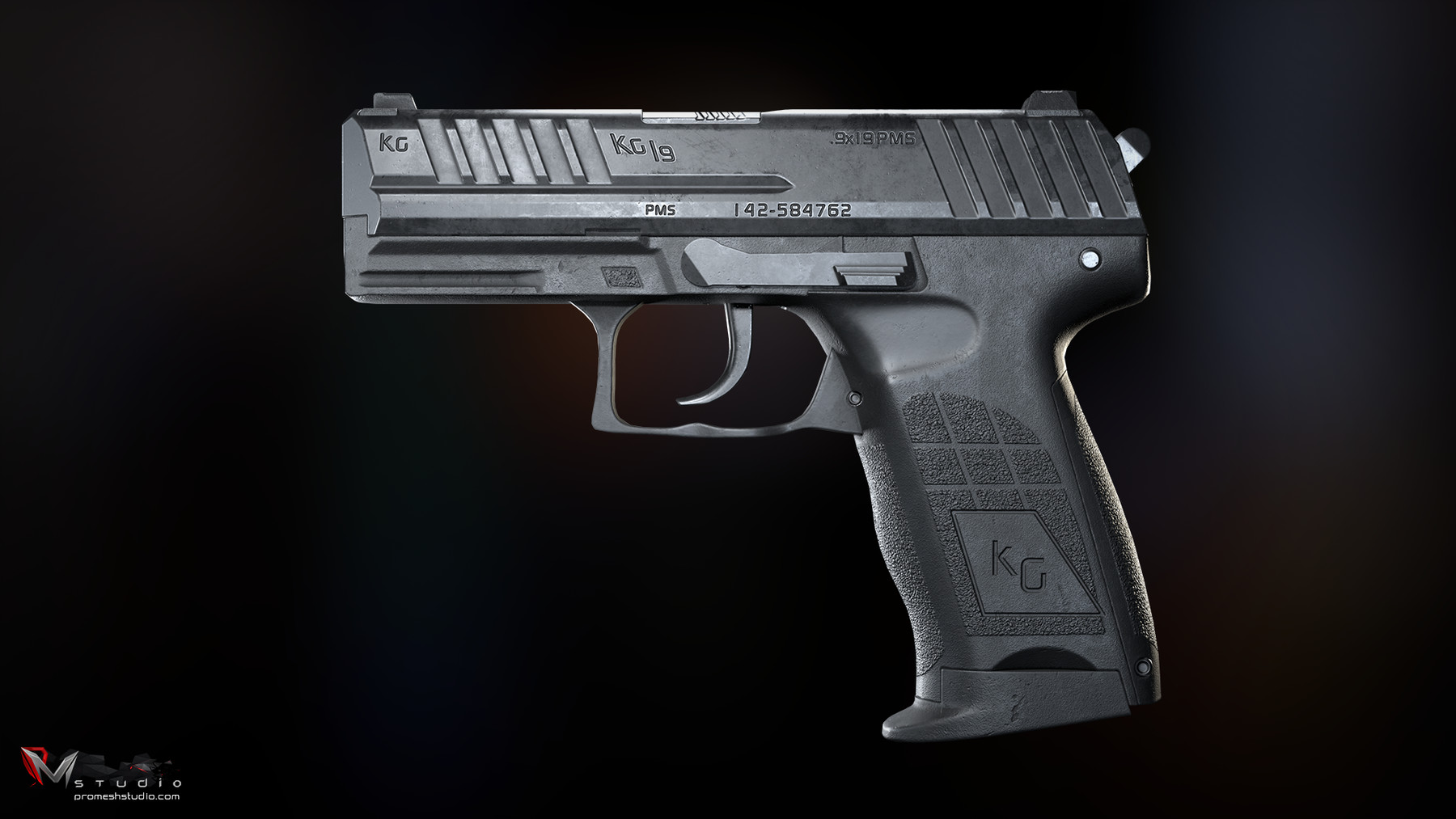 ArtStation - PMS KG19 Pistol & Knife | Game Assets