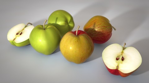 Apple green and red  3D Model